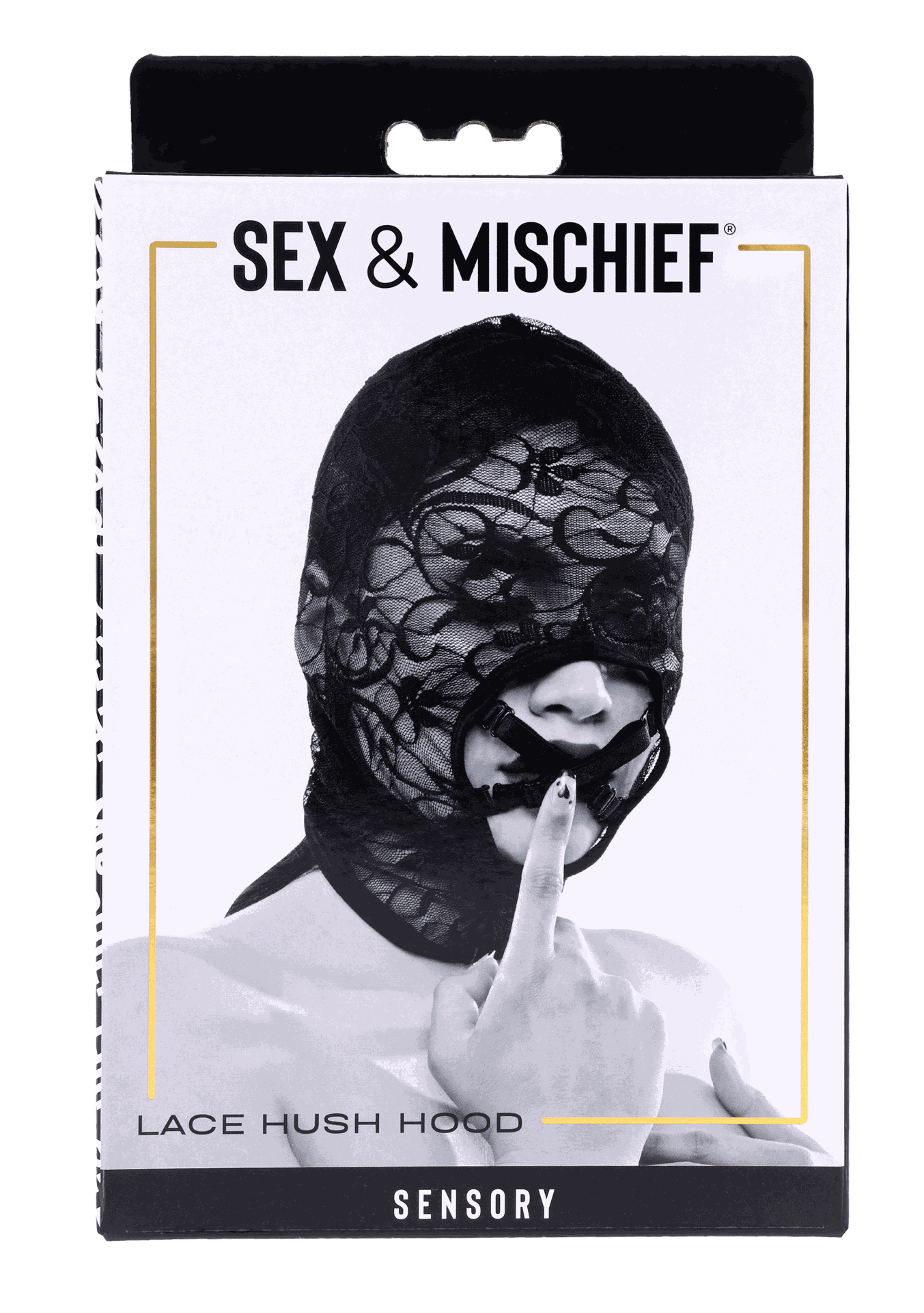 Sportsheets Sex & Mischief Hush cappuccio pizzo nero