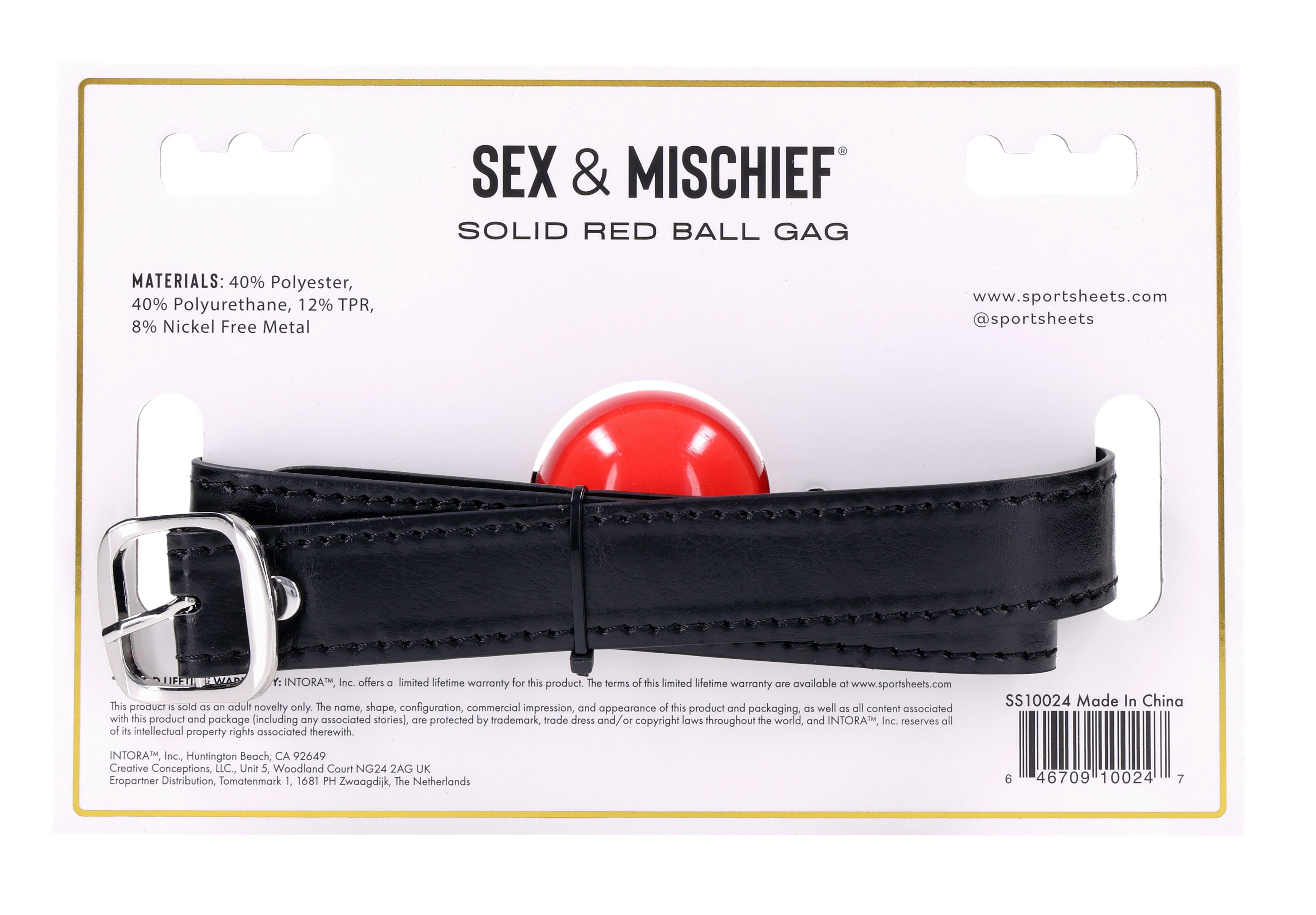 Sportsheets Sex & Mischief Solid Red bavaglio rosso