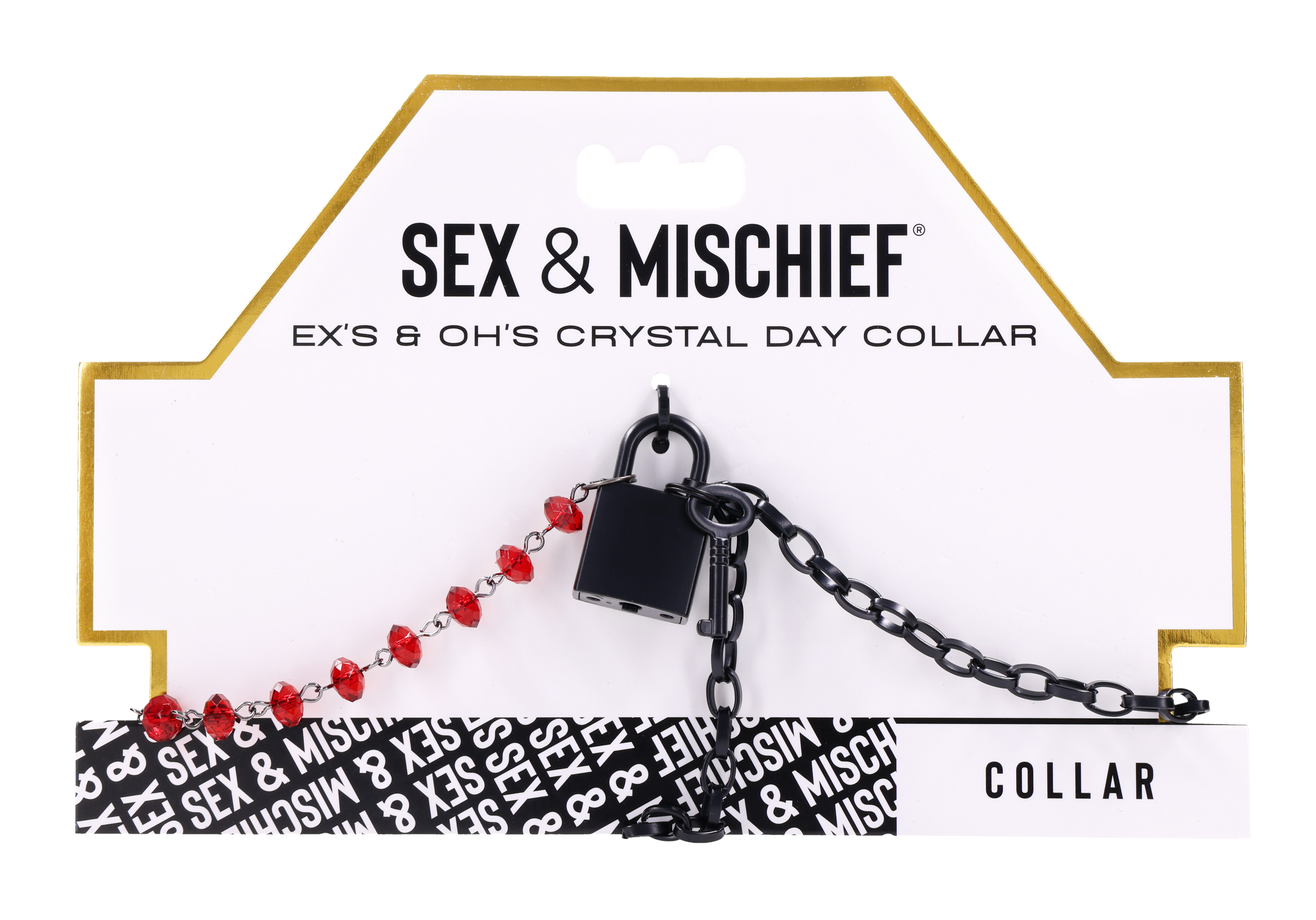 Sex & Mischief Ex's Oh's Crystal Day Collar collare rosso