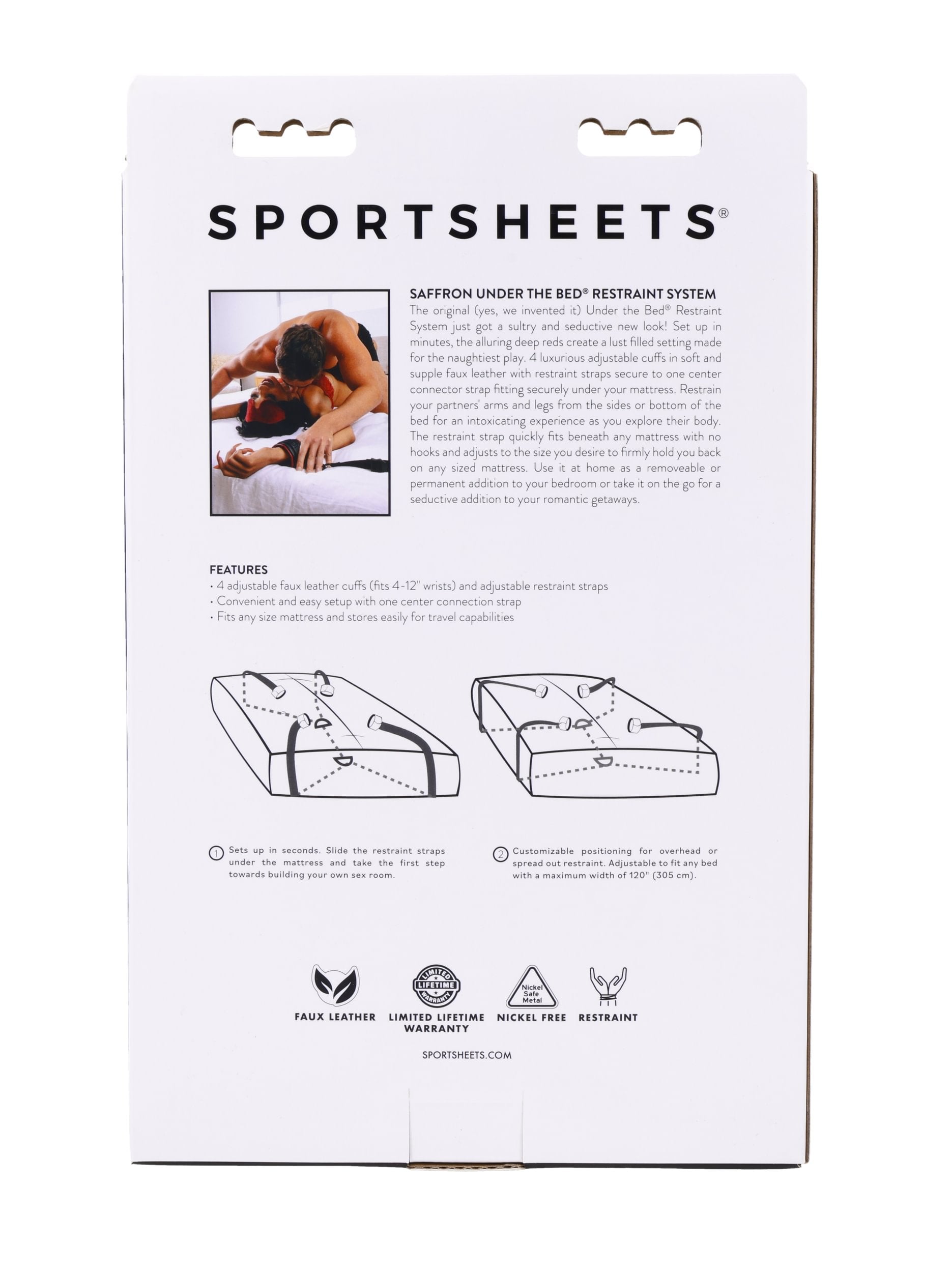 Sportsheets Saffron Under the Bed kit bondage rosso