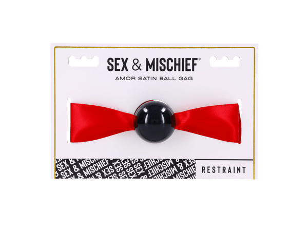 Sportsheets Amor Satin Ball Gag bavaglio raso rosso