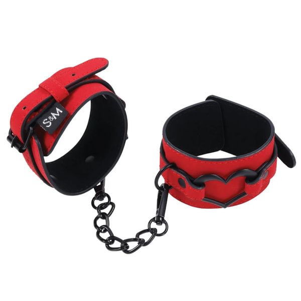 Sportsheets Amor Handcuffs manette rosse pelle vegana
