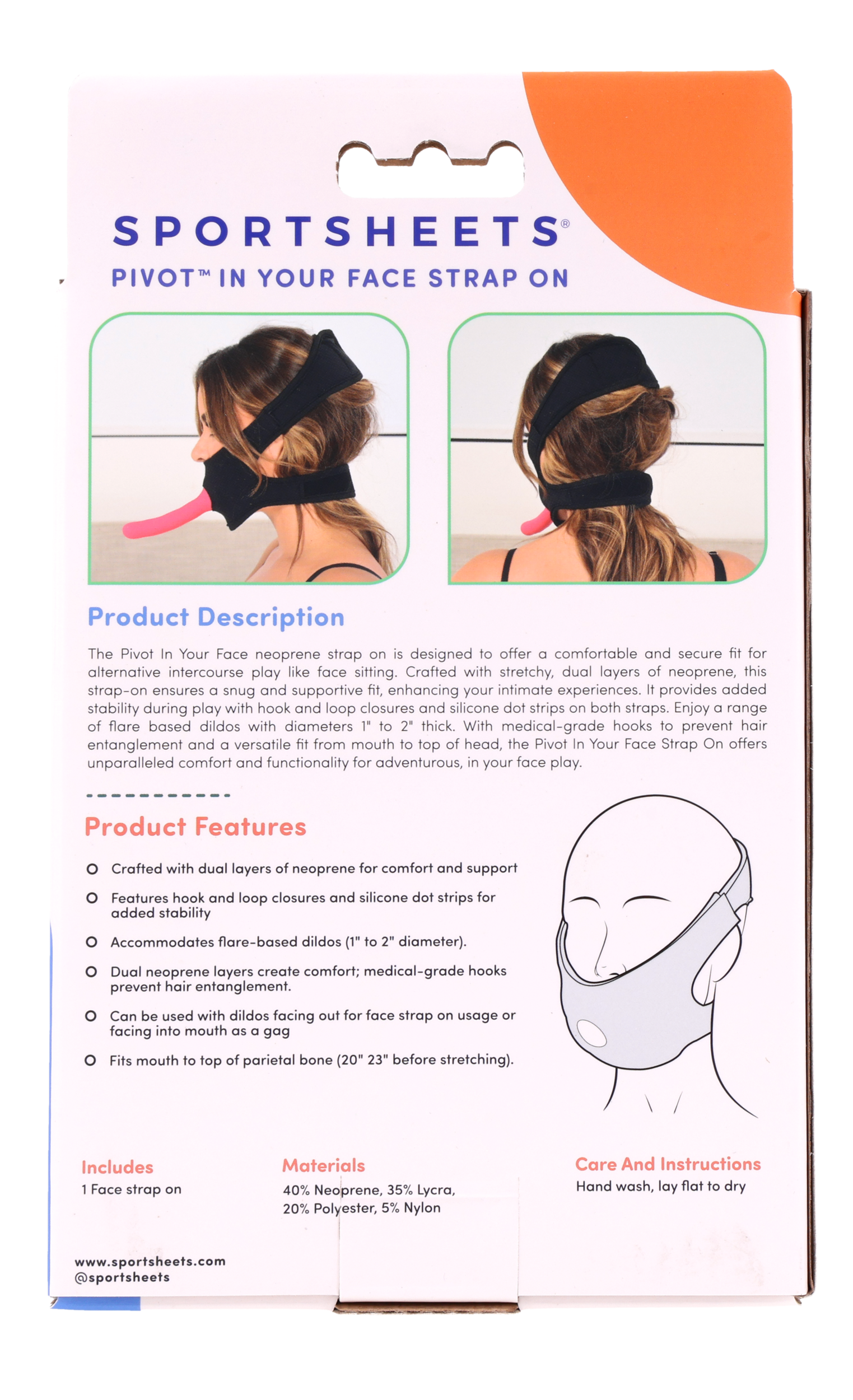 Sportsheets Pivot In Your Face harness strap-on neoprene