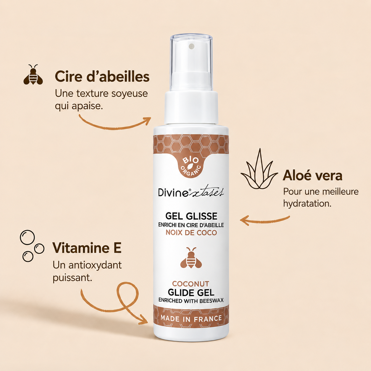Divinextases Gel Noix de Coco lubrificante intimo 100 ml cocco