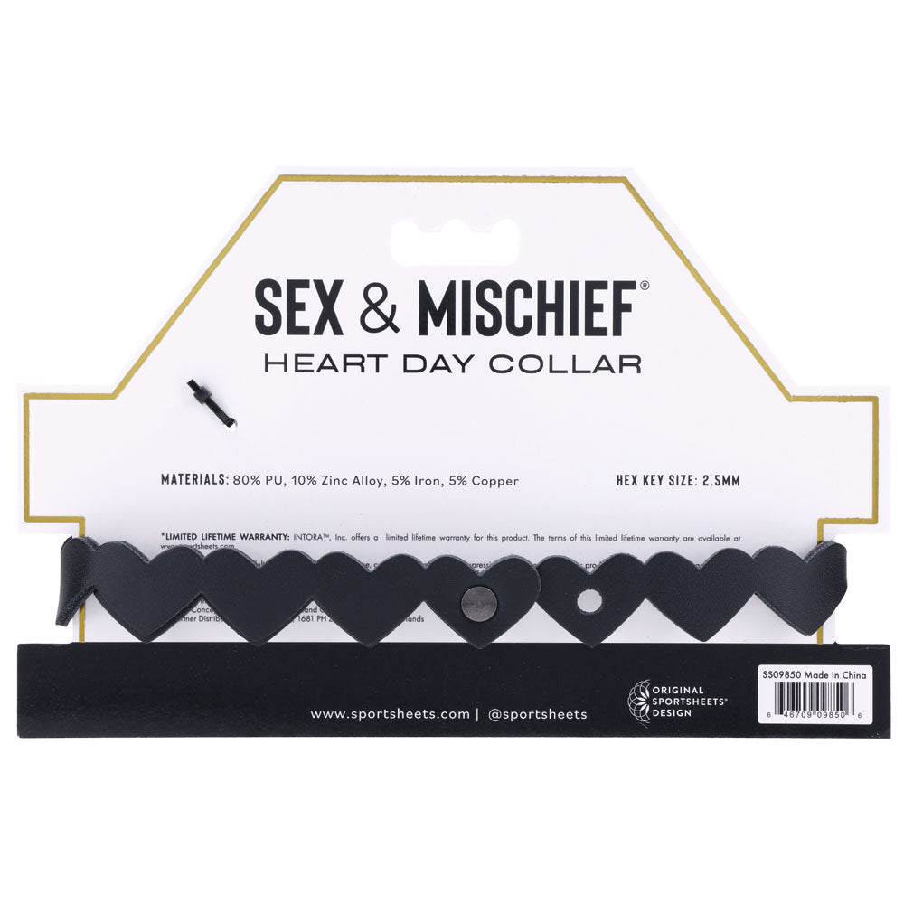 Sportsheets Sex & Mischief Heart Day Collar collare nero