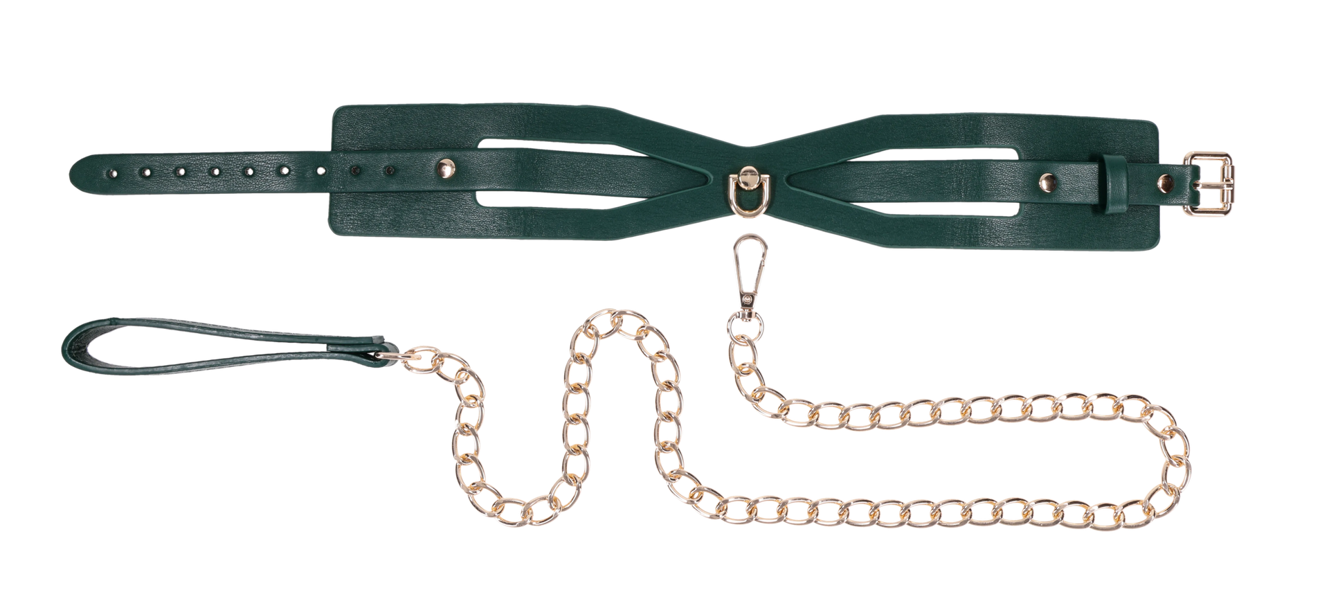 Sportsheets Indica Cutout Collar collare verde con guinzaglio