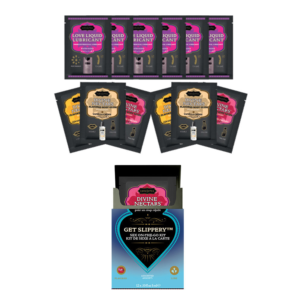 Kama Sutra Sex-to-Go Get Slippery kit lubrificante 12 bustine