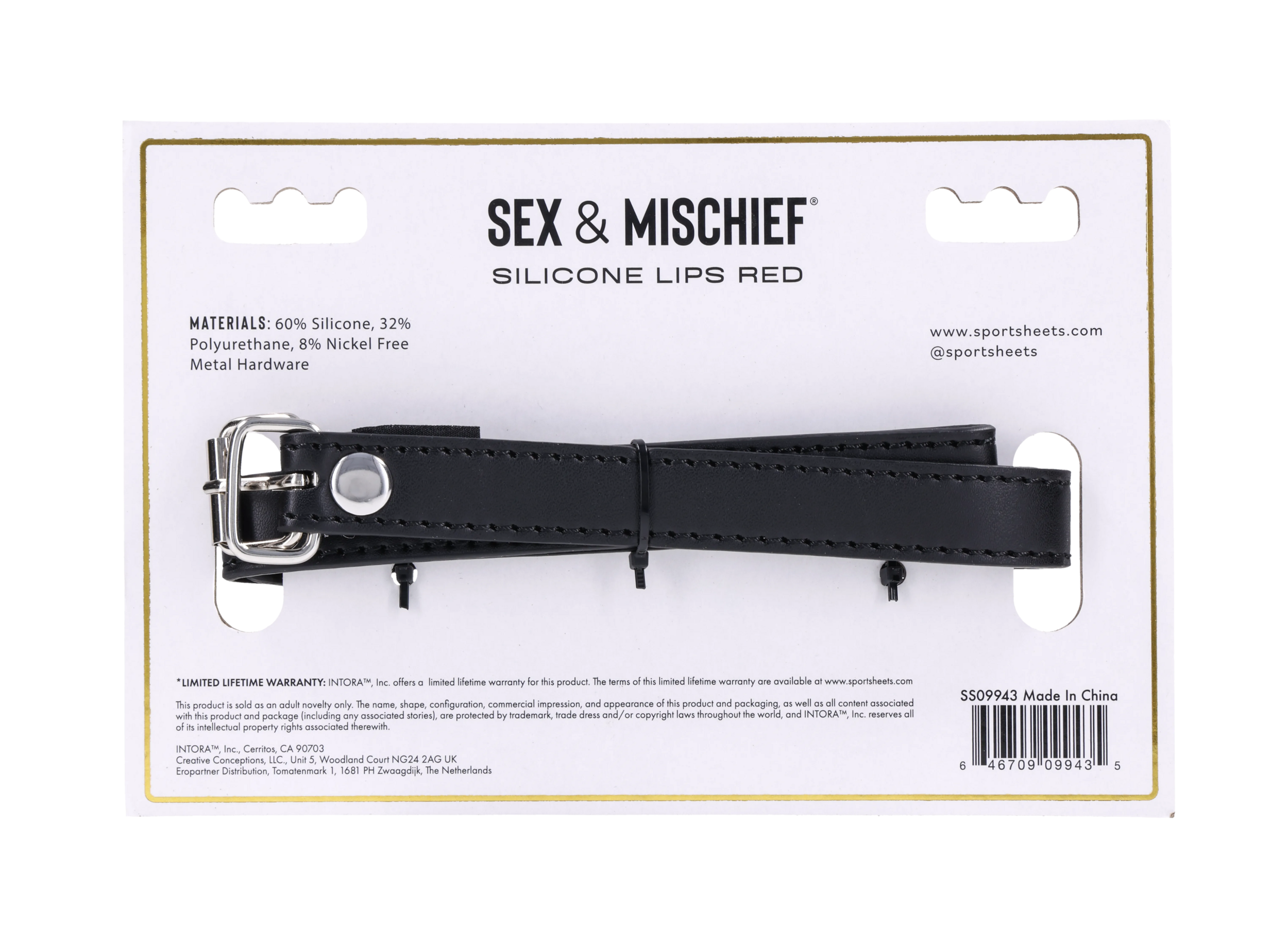 Sex & Mischief Red Silicone Lips bavaglio bocca aperta