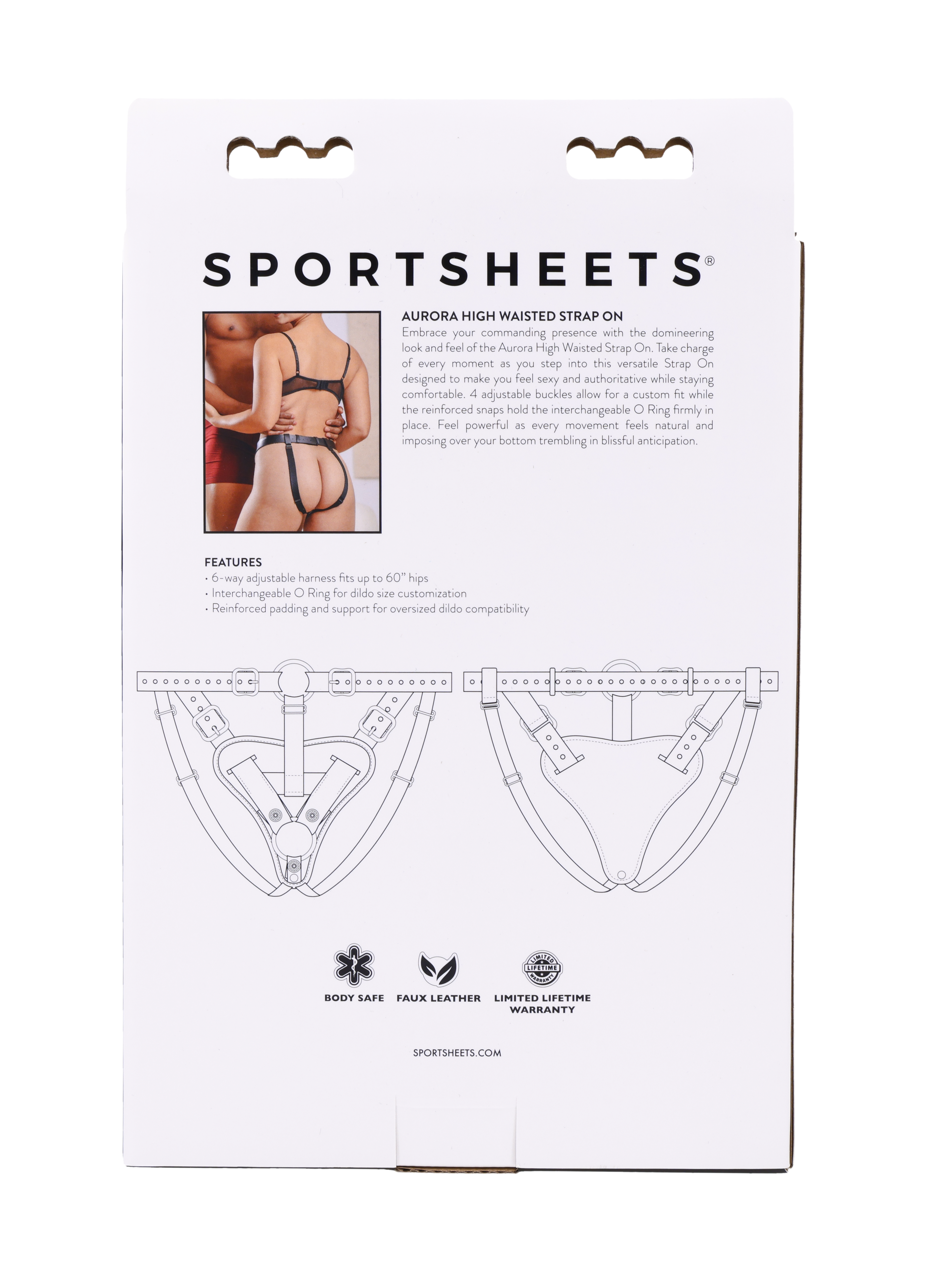 Sportsheets Aurora High Waisted harness strap-on nero