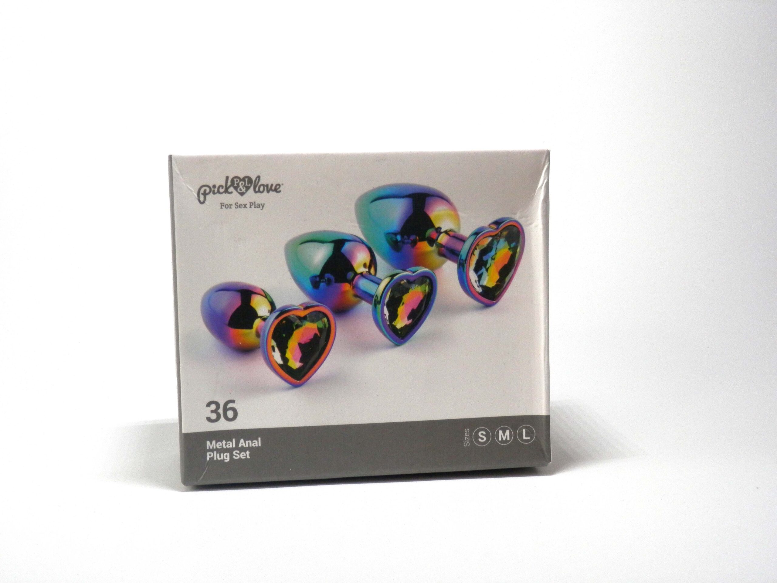 Pick&Love Plug Anale Cuore Tornasolato set 3 pezzi metallo
