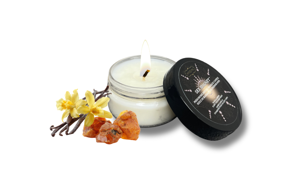 Kamasutra Sex Magnet Vanilla Amber candela massaggio 170 g feromoni