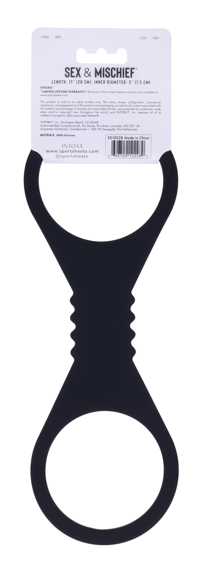 Sportsheets Shadow Large manette silicone nere polsi caviglie