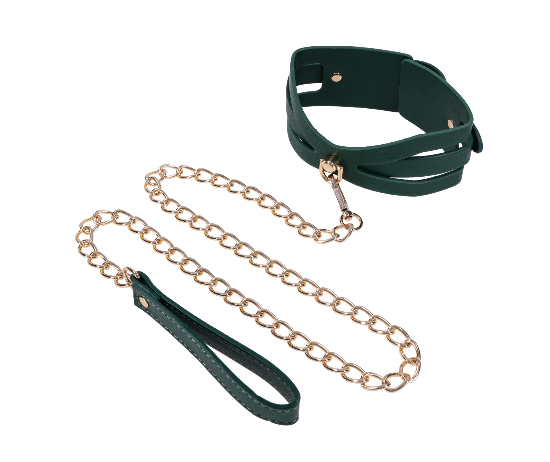 Sportsheets Indica Cutout Collar collare verde con guinzaglio