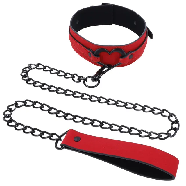 Sportsheets Amor Collar and Leash collare guinzaglio rosso